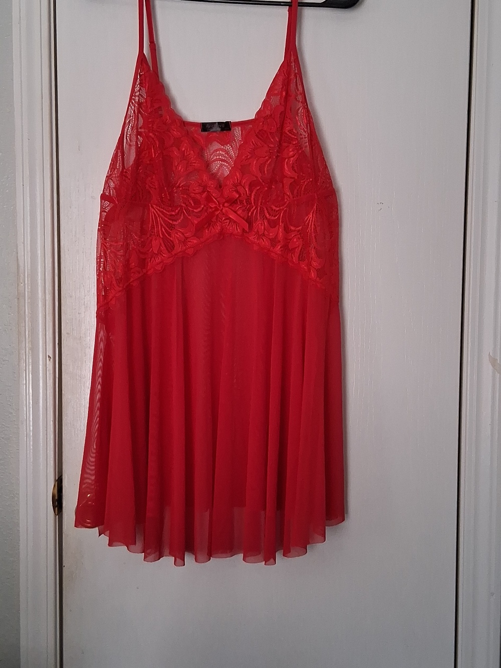 Avidlove Sheer Red Lace Mesh Babydoll Lingerie Nightie Sz 4XL